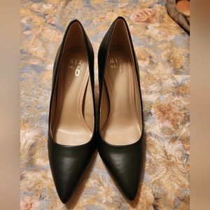 Black heels with clear stems